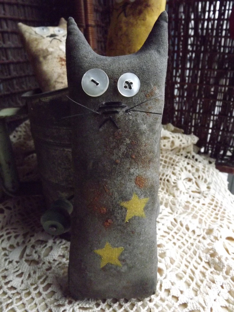 Primitive Cat Decor, Cat Lover Gift, Farmhouse Decor, Country Home Decor, Primitive Cat, Gift For Her image 3