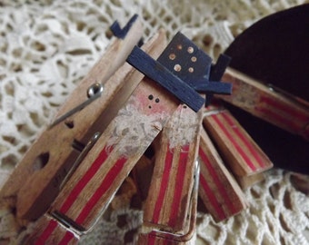 Patriotic Primitive Uncle Sam Clothespin Americana Decor