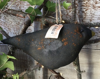 Soft Sculpted, Painted Fabric, Black Crow Peg Hanger