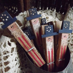 Pince à linge primitif patriotique Oncle Sam, décoration Americana image 2