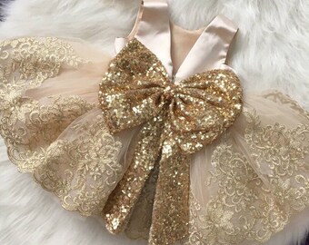 gold infant dress