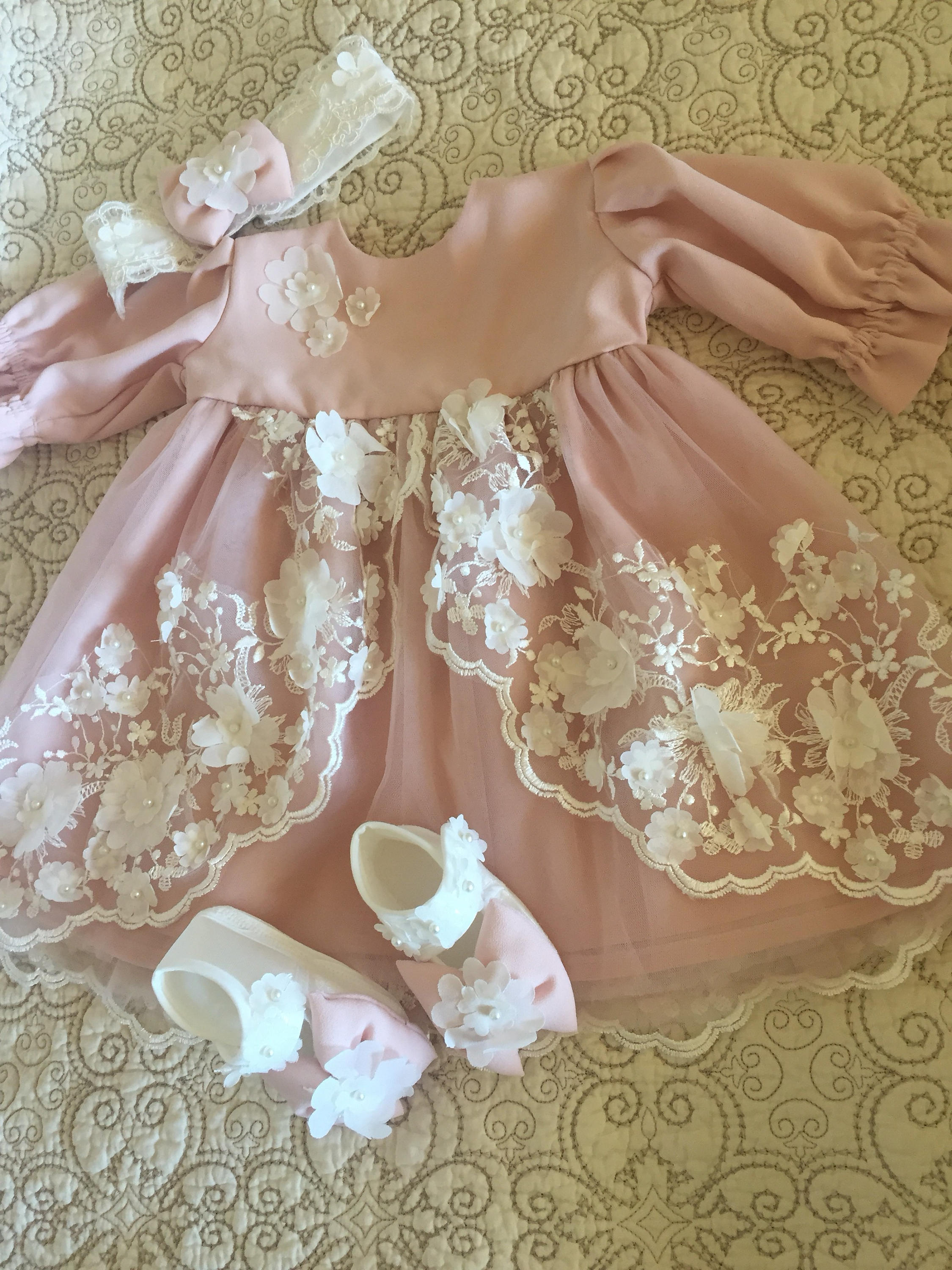 Baby Dress Set Pink Baby Dress Baby Lace Dress Infant | Etsy