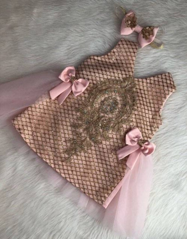 Pink and Gold Baby Dress Etsy