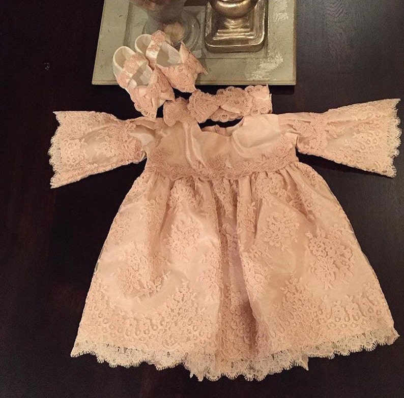 Chantilly Lace Baby Girl Dress with Matching Shoes and Etsy