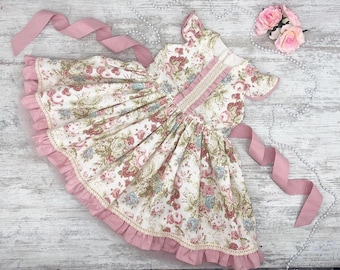 Pink floral dress for girls