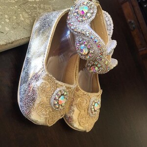 Gold Crystal Baby Shoes image 2