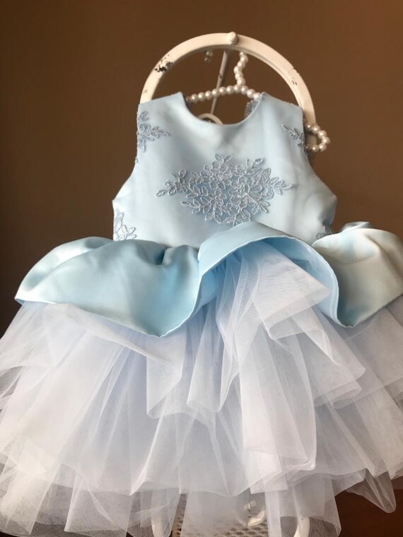 Blue Dress for Girls | Powder Blue Dress for Girls - Etsy