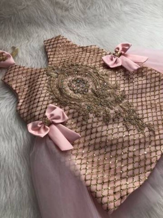 Pink and Gold Baby Dress Etsy