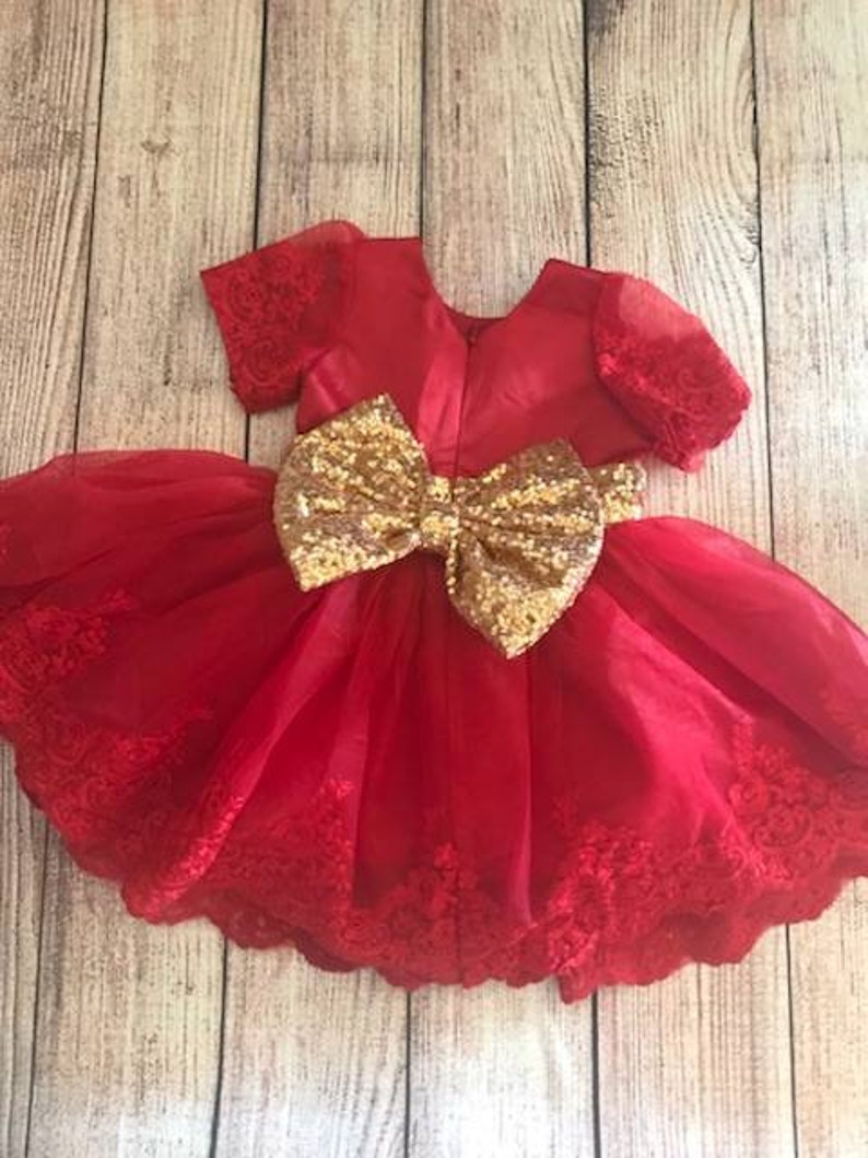 Perfect for Christmas Red Poofy Pageant Dress