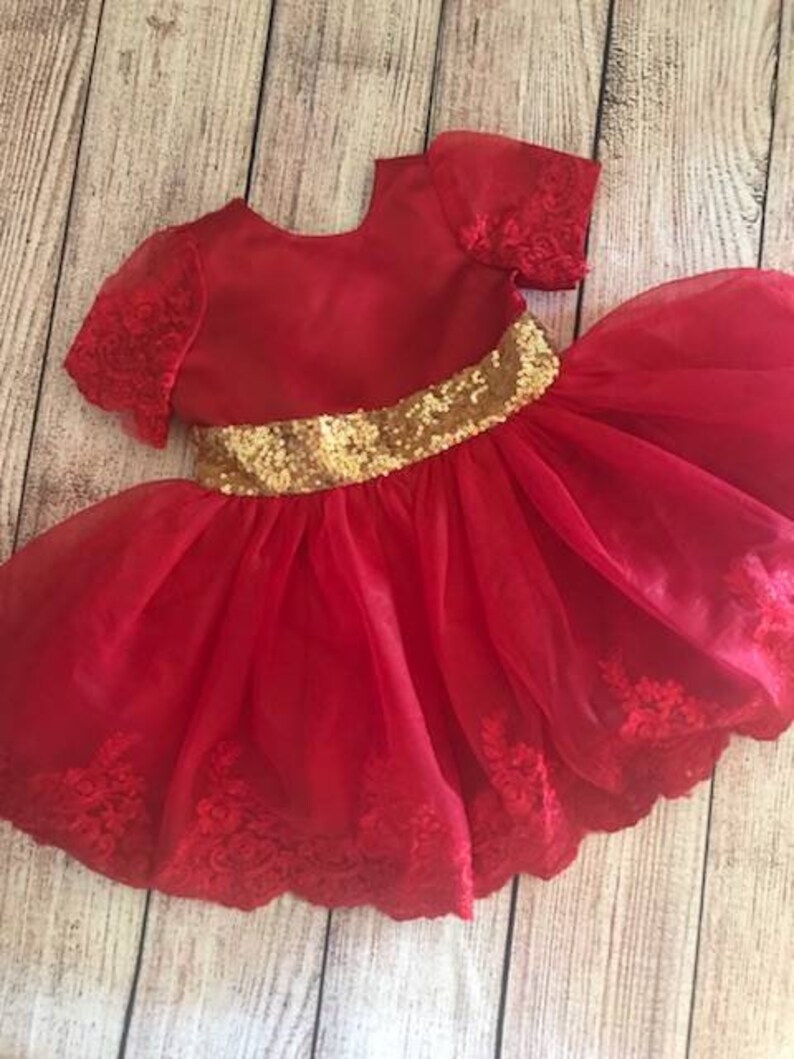 Perfect for Christmas Red Poofy Pageant Dress
