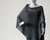 Women's poncho PURE LINEN PONCHO women's cape beach cover-up linen sweater knit poncho linen cape women's sweater loose sweater linen scarf