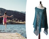 Pure linen poncho, Nursing Cover, wrap sweater, wrap poncho, knit poncho, linen cape, women poncho, women sweater, linen scarf, poncho