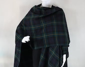 Womens open poncho, Scottish plaid, Tartan, check poncho, womens cape, wool poncho, oversized poncho, men poncho, womens cloak, womens coat