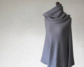 Women's sweater, Knit poncho, cashmere poncho, gray poncho, gray scarf, wrap women, women's poncho, wrap sweater,knit scarf,pullover sweater