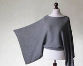 Knit sweater, gray poncho, wrap sweater, women's sweater,women's fashion,knit outerwear,gray sweater,kimono sweater,wrap sweater,knit poncho