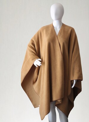 Poncho Polaire Homme - Chaud Et épais Pour L'hiver - Cape Boutonnée Oversize - Idéal Automne/hiver - Cardigan Douillet