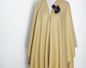 SALE! Women poncho, beige poncho, women cape, cape coat, beige scarf, beige capelet, fabric poncho, felted flower,modern clothing