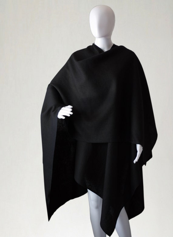 Pure Linen Cape Poncho Coat Cloak Unisex Style Men | Etsy