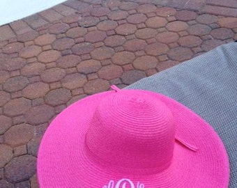 Monogrammed Floppy Hat, Beach Summer Hat