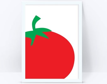 Tomato printable wall art, vegan gift, instant download, minimal decor