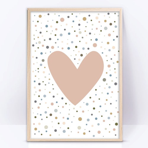 Kids Printable Wall Art Girls Room Wall Decor Pink Heart for Etsy