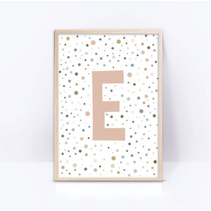 Letra E arte de pared imprimible, letra inicial E impresión rosa Monograma de guardería E, niñas Carta inicial, decoración de pared, decoración de habitación de niña