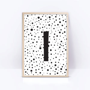 Impresión de monograma, letra I, impresión inicial de guardería, signo de nombre imprimible, decoración de la pared de la habitación del bebé, niños Descarga instantánea