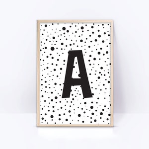 Nursery Monogram Letter A, Digital imprimible Nursery art, Initial letter baby sign, Instant download art print, nursery wall décor