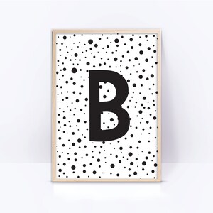 B letter, Nursery Monogram print, Digital printable Nursery art, B Initial letter baby wall art, Instant download sign, nursery wall decor