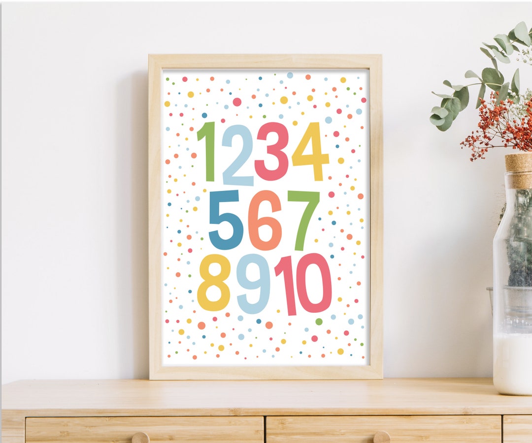 Numbers 1-10, Playroom Printable Wall Art, Poster for Kids, Nursery ...