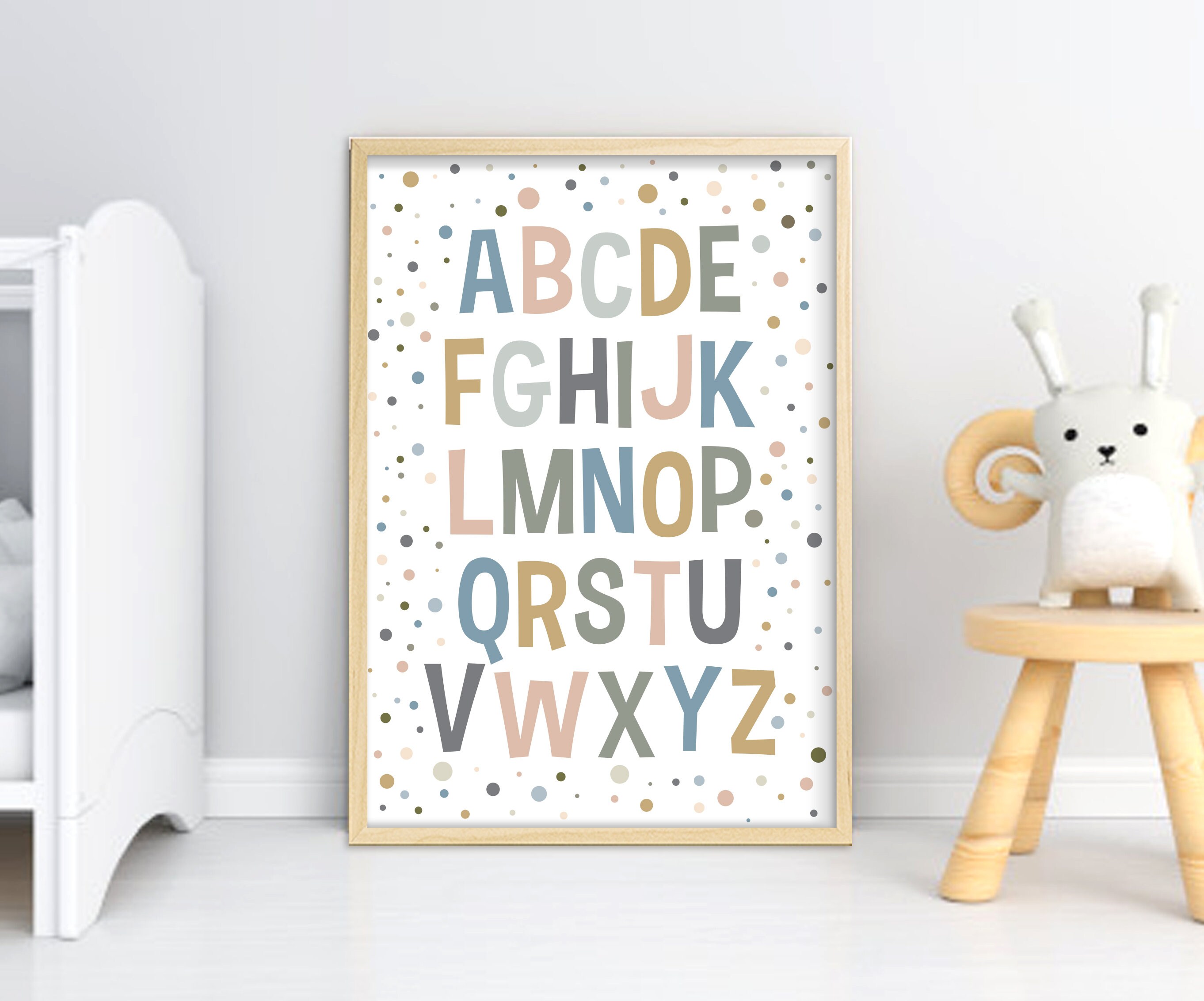 Set of 6 Playroom Kids Posters Printable Wall Art Alphabet | Etsy