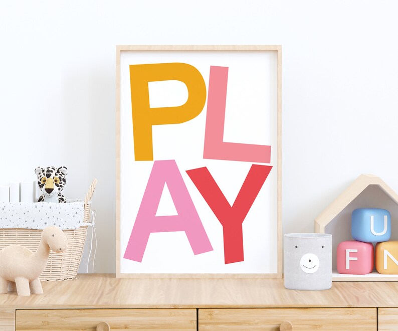 Set of 6 Playroom Kids Posters, Printable Wall Art, Alphabet and ...