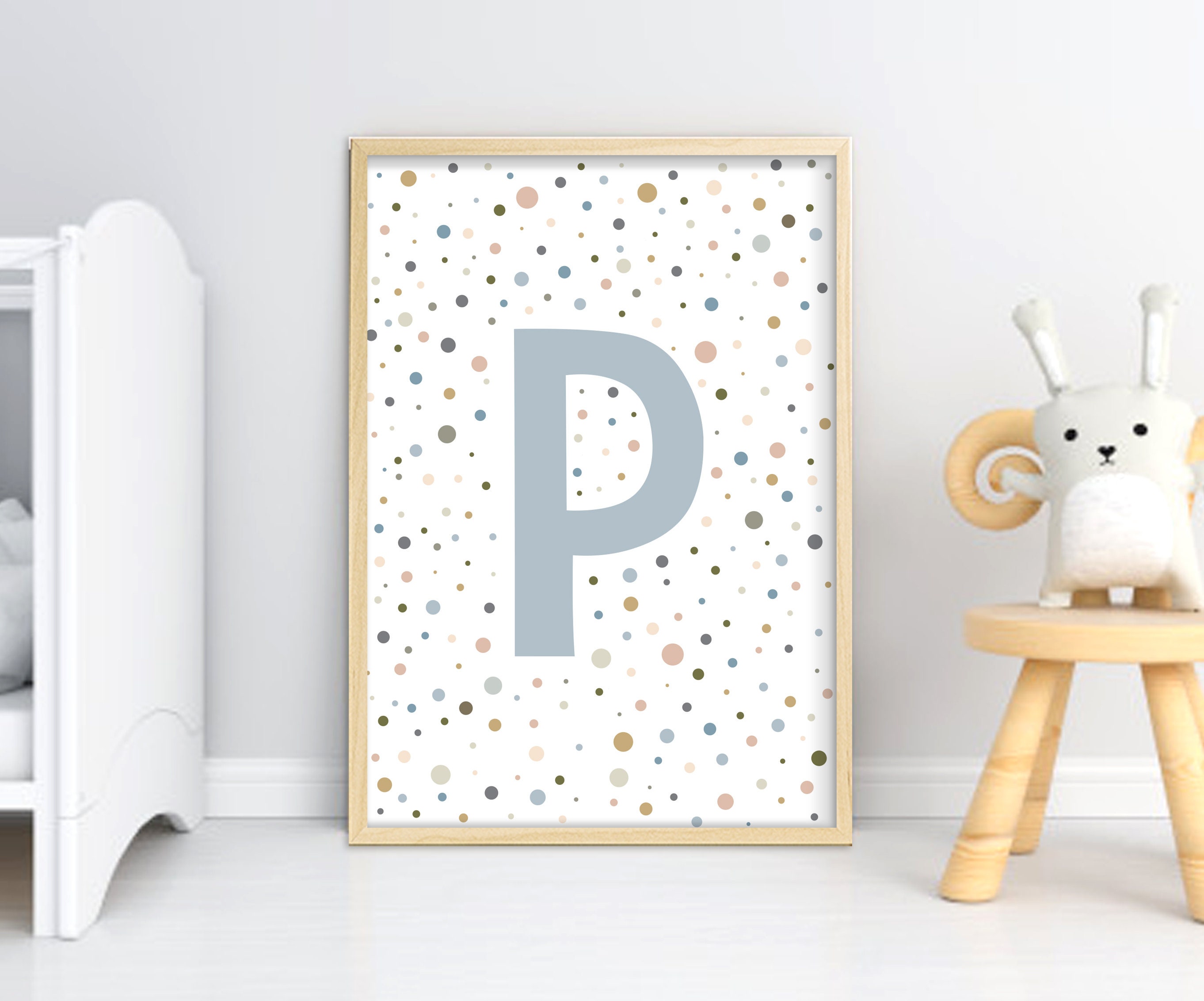 Initial LETTER P letter for baby name printable wall art for Etsy