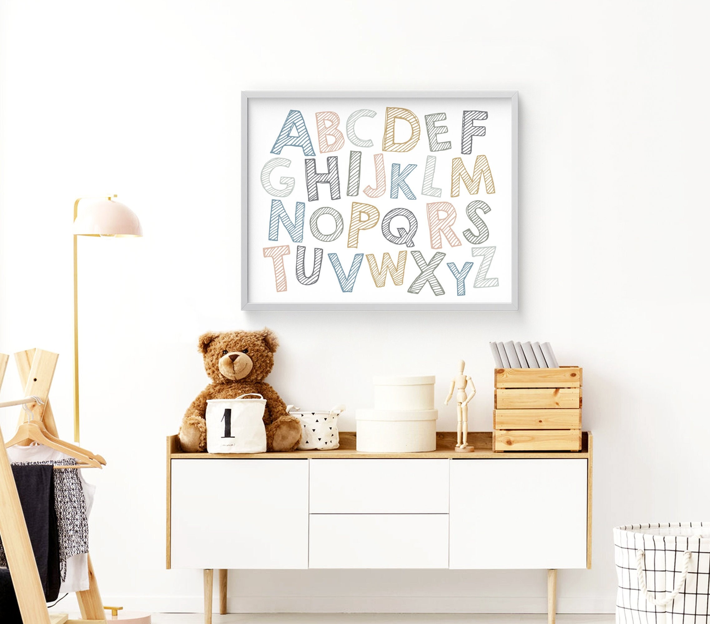 ABC Printable Wall Art, Playroom Print, Alphabet Print, Horizontal ...