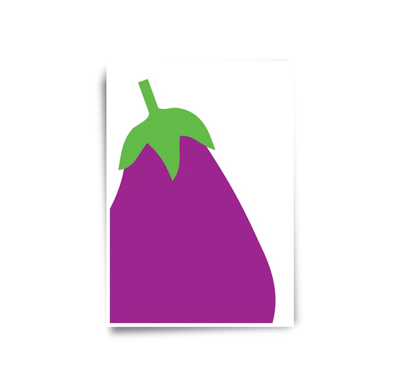May include: A purple eggplant with a green stem and leaves. The eggplant is a common vegetable used in many cuisines.
