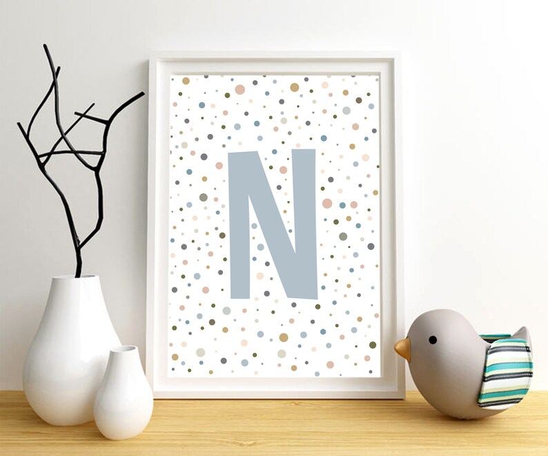 LETTER N Printable Wall Art N Initial Letter of Baby Name N Etsy UK