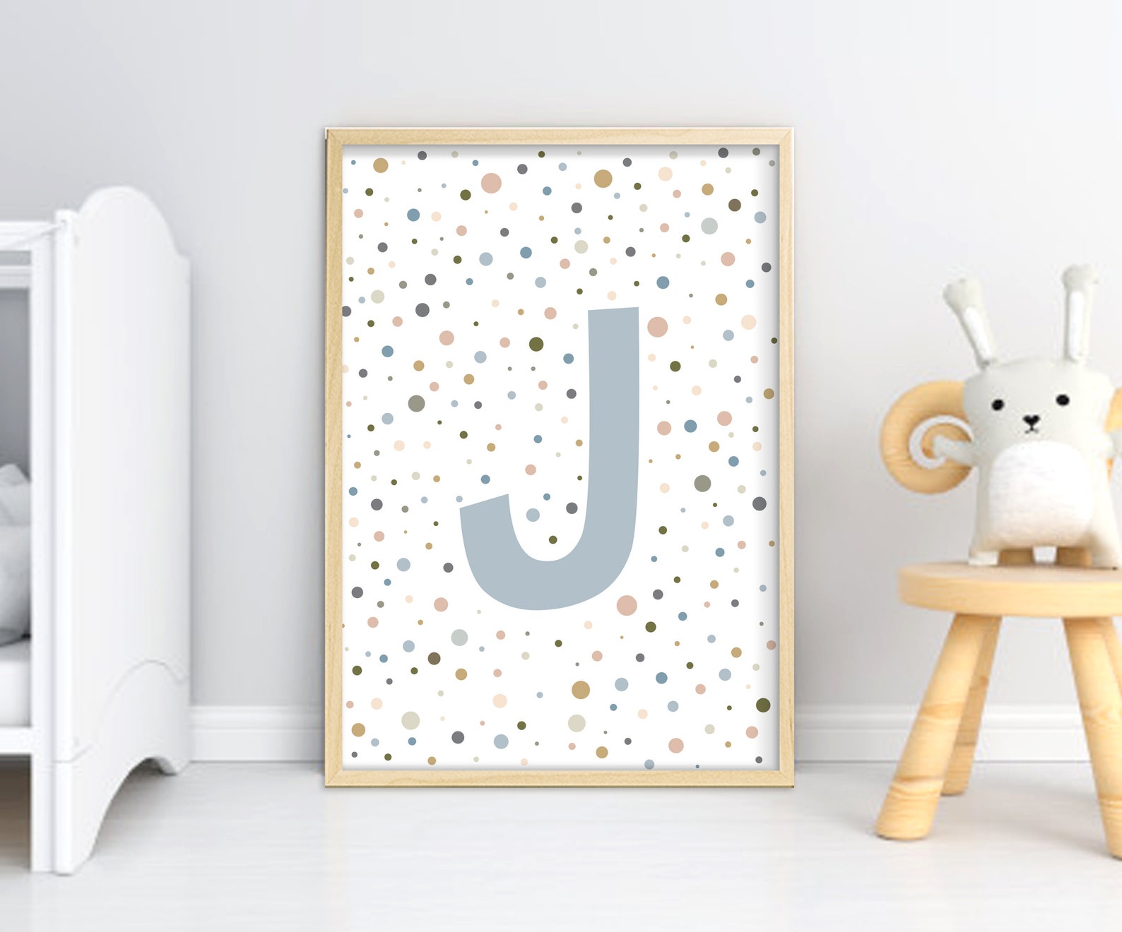 LETTER J printable wall art J Initial letter of baby name J Etsy