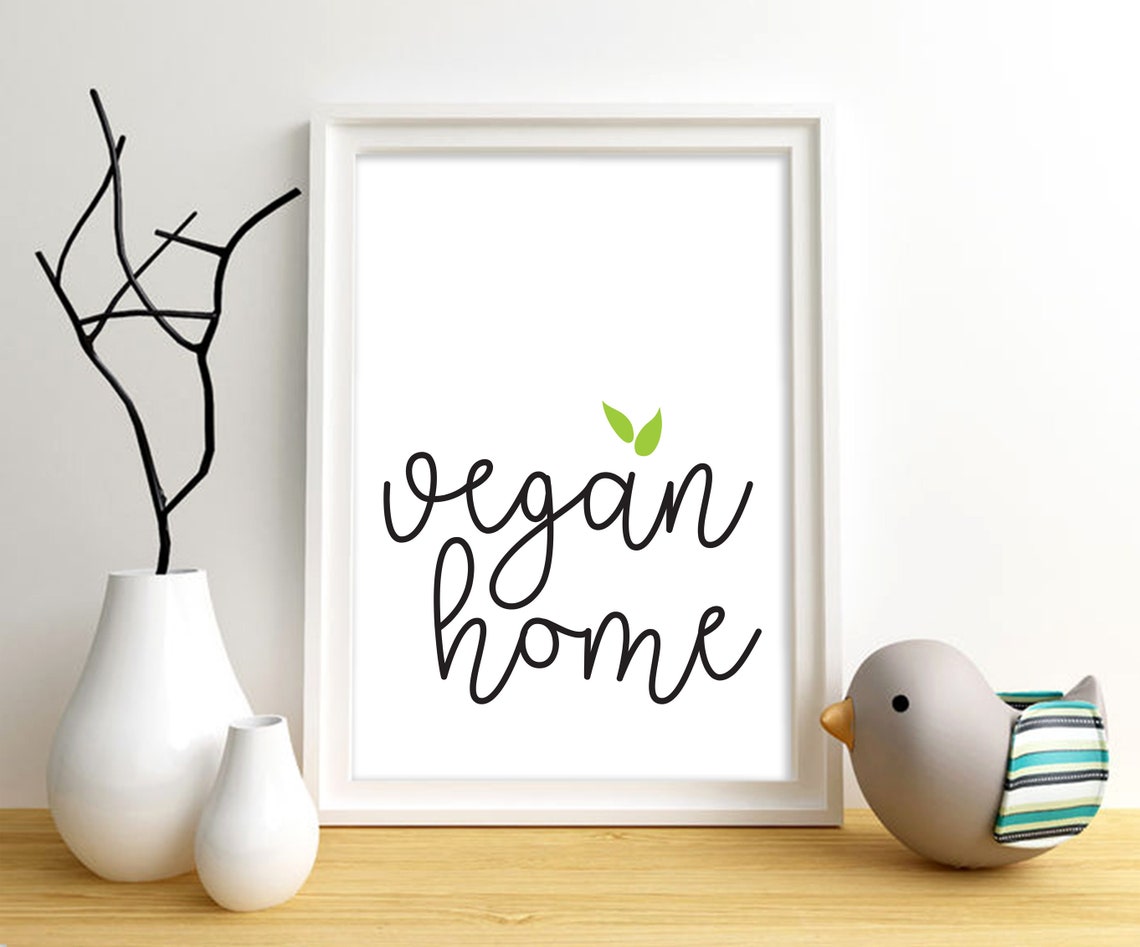Vegan home printable wall art gift for vegans wall decor Etsy