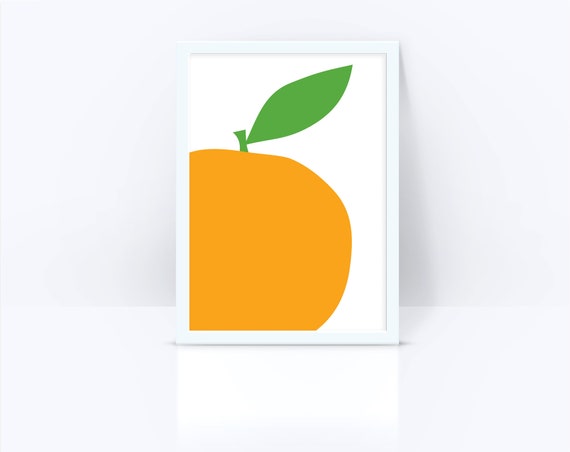 Orange art print, home printable wall art, digital wall art print