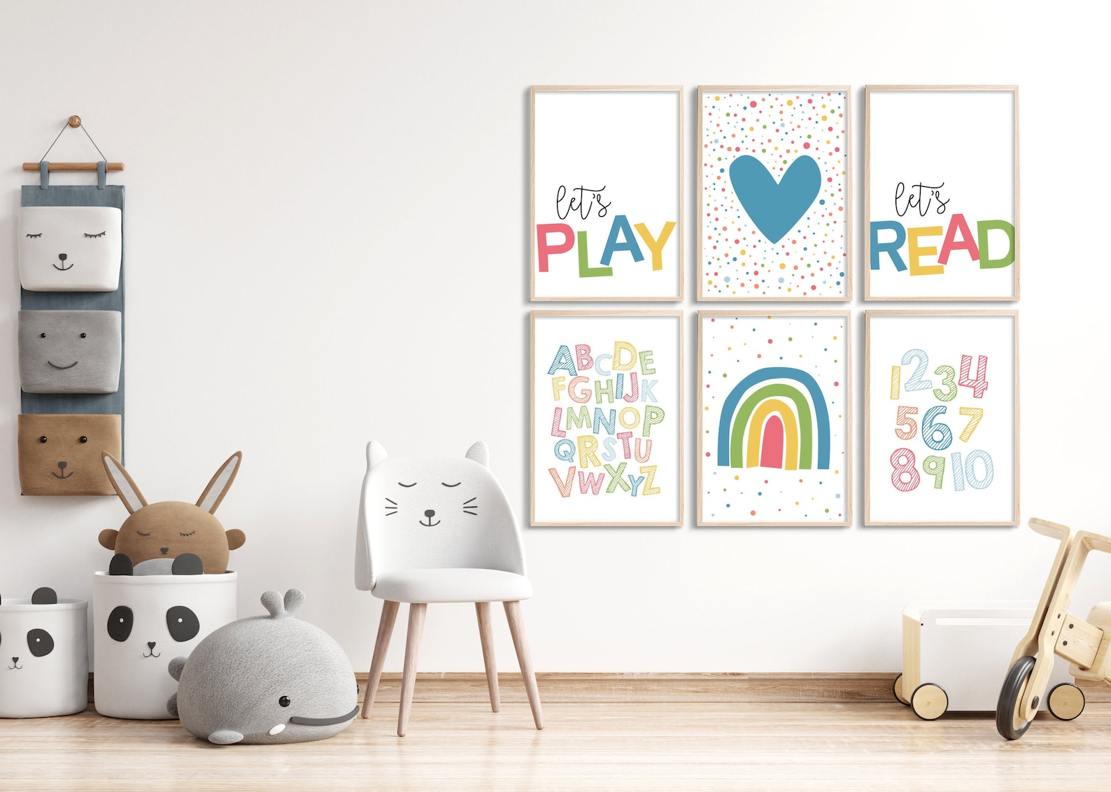 Set of 6 Playroom Printable Wall Art Colorful Kids Room Etsy Sweden