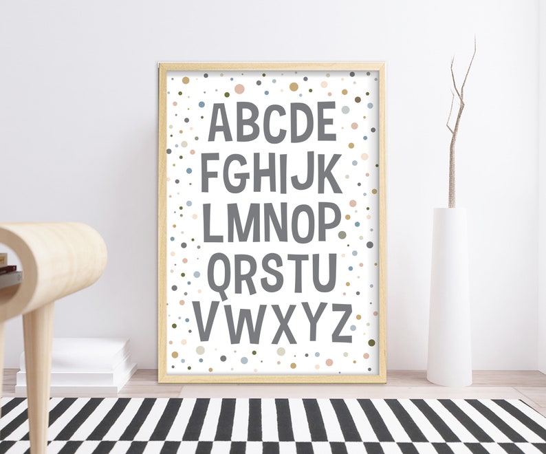 ABC Poster Alphabet Wall Art Printable Digital Abc Print | Etsy