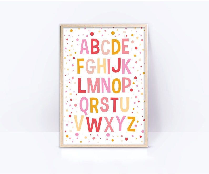 Set of 6 Playroom Kids Posters, Printable Wall Art, Alphabet and ...