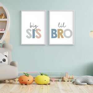 Big Sis, Lil Bro Printable Wall Art, Big Sister, Little Brother ...