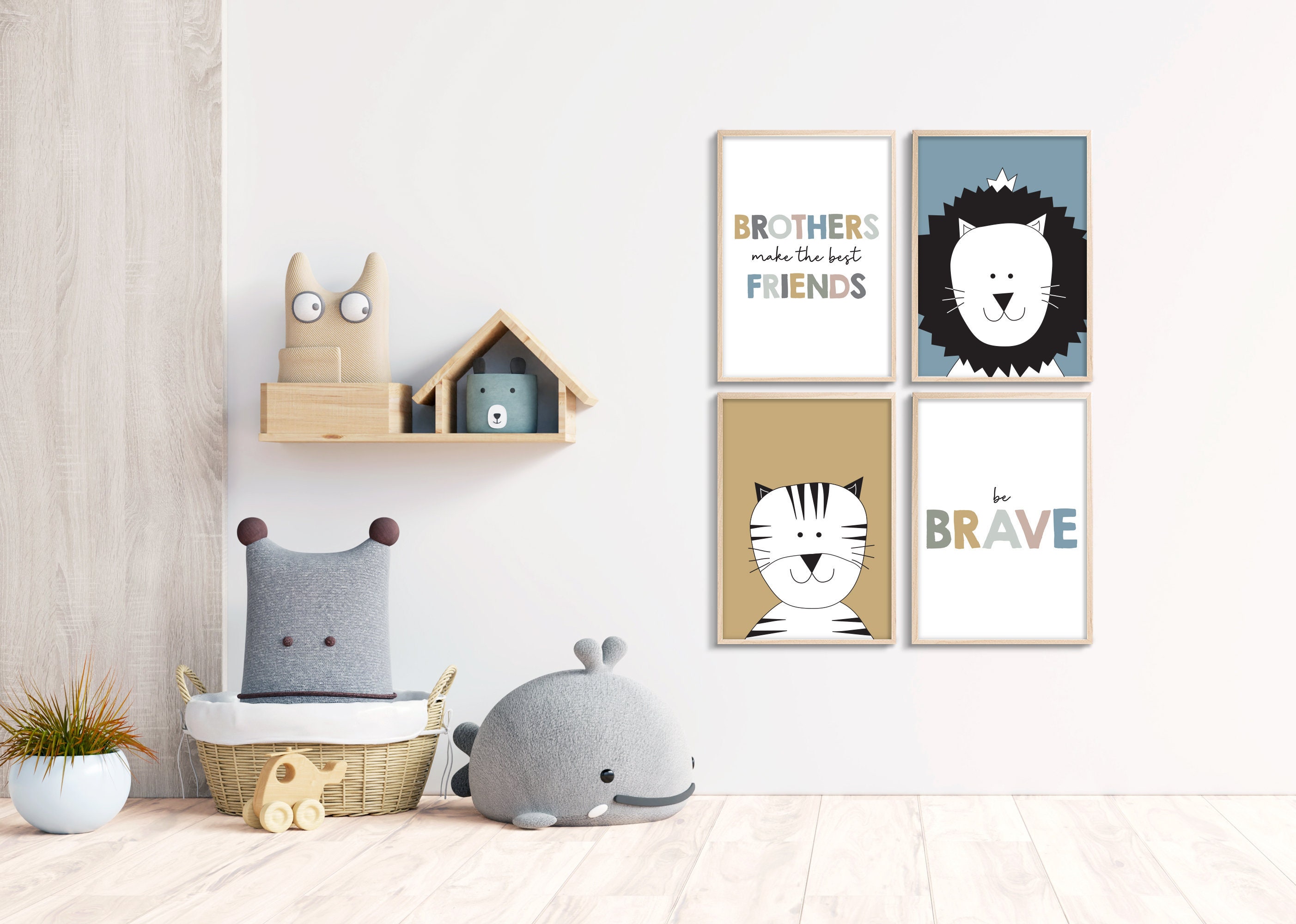 Printable wall art Set of 4 Boys room decor brothers make | Etsy