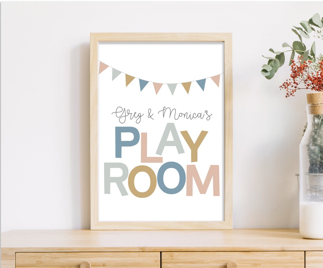 Personalized Playroom Sign Printable Wall Art Neutral Etsy