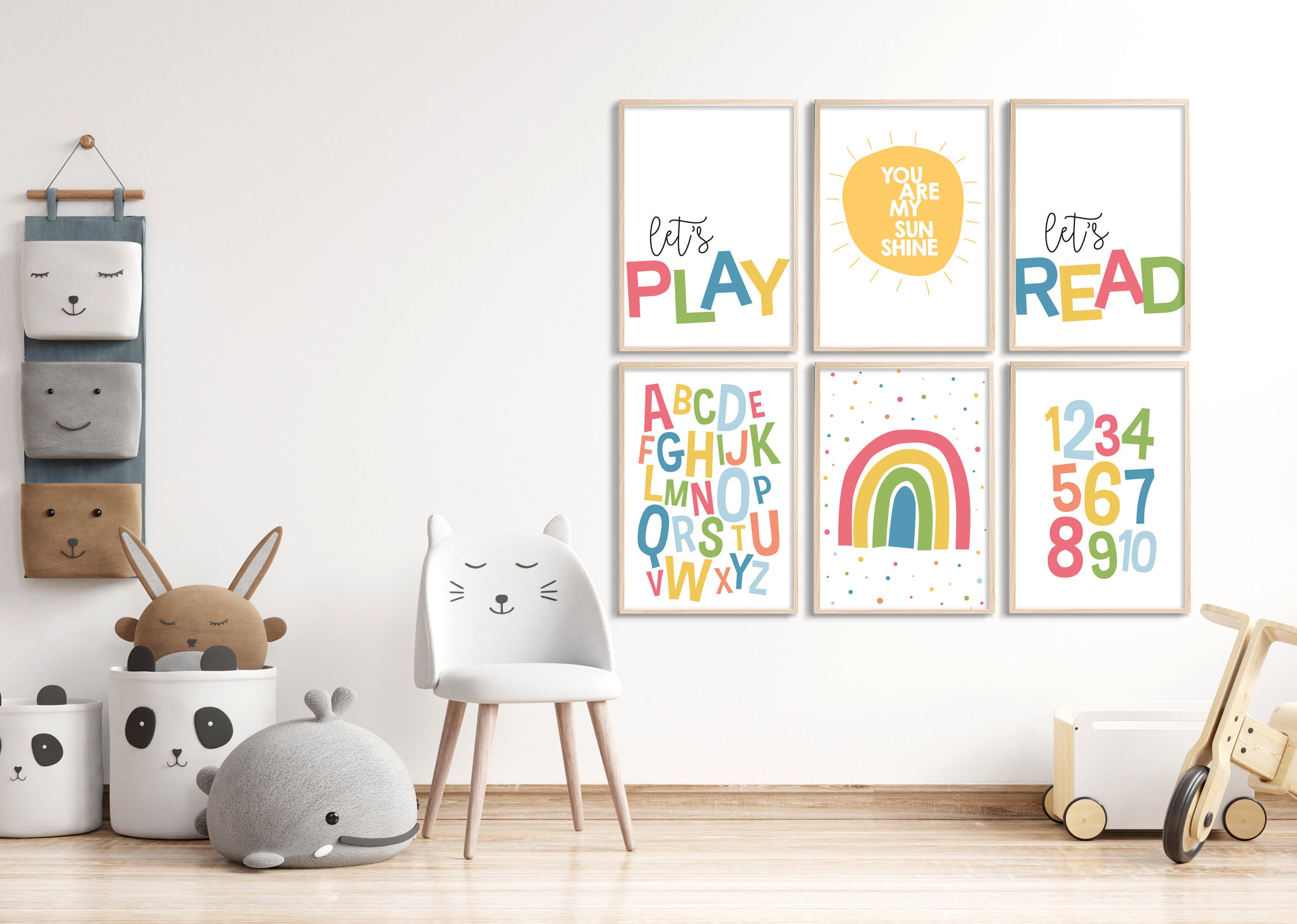 Colorful Printable Wall Art, Set of 6 Playroom Kids Posters, You Are My ...