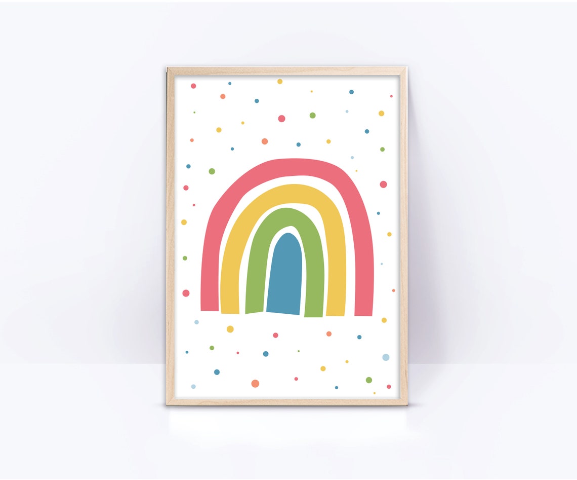 Colorful Printable Wall Art, Set of 6 Playroom Kids Posters, Alphabet ...