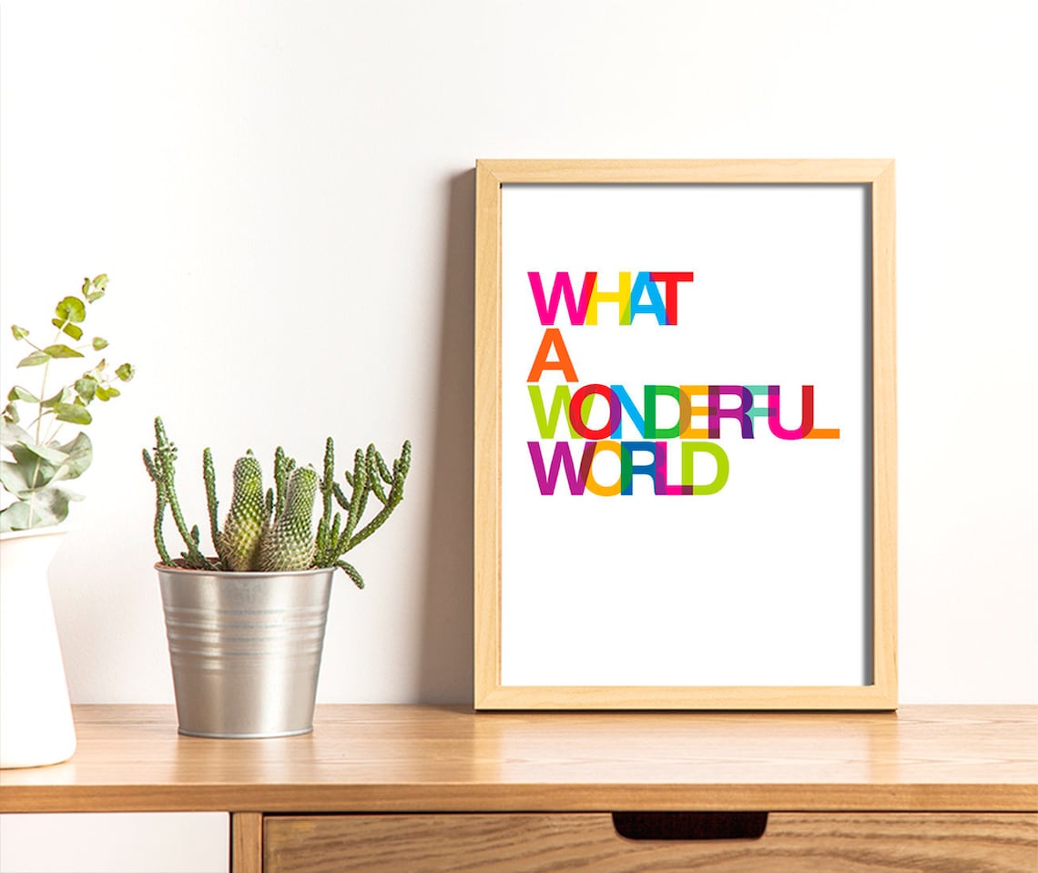 Instant download What a wonderful world song lyrics wall art Etsy