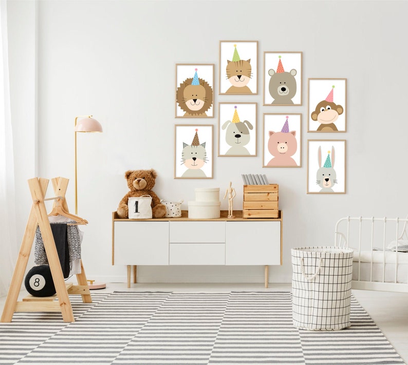 Nursery Room Cute Baby Animals Printable Wall Art Playroom - Etsy