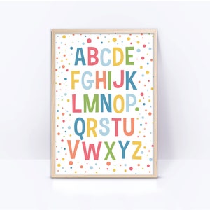 Set of 6 Playroom Kids Posters, Printable Wall Art, Colorful Neutral ...